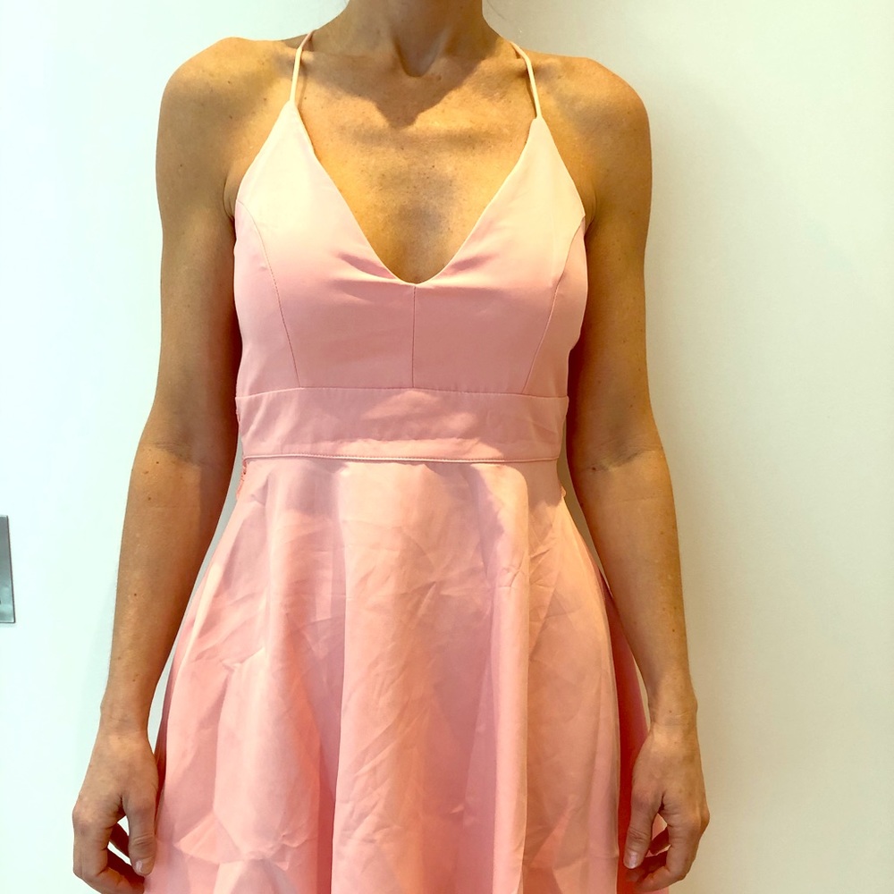 Pink lace dress